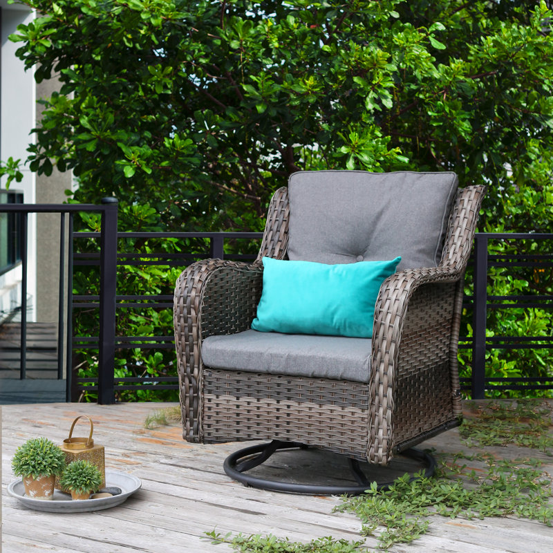 Bayou Breeze Dwayne Rocking Swivel Patio Chair with Cushions & Reviews